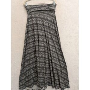 ATHLETA Maxi Skirt Women's Medium Gray Patterned Athleisure Elegant‎